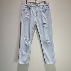 GAP Jeans Women's 29 Slouch Powder Light Wash Indigo Distressed Denim Loose